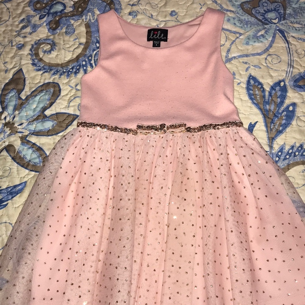Girls Pink Sparkly Dress
